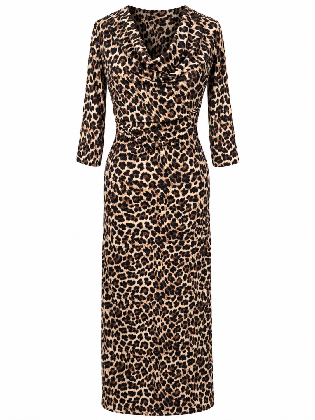 Sasha Cowl Neck Dress Leopard