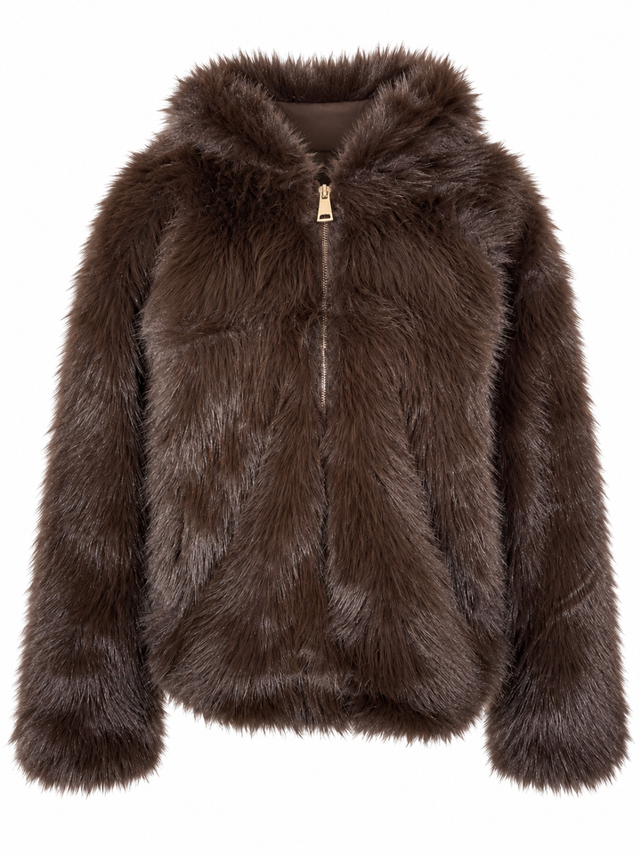 Lumi Luxe Hooded Jacket Chocolate