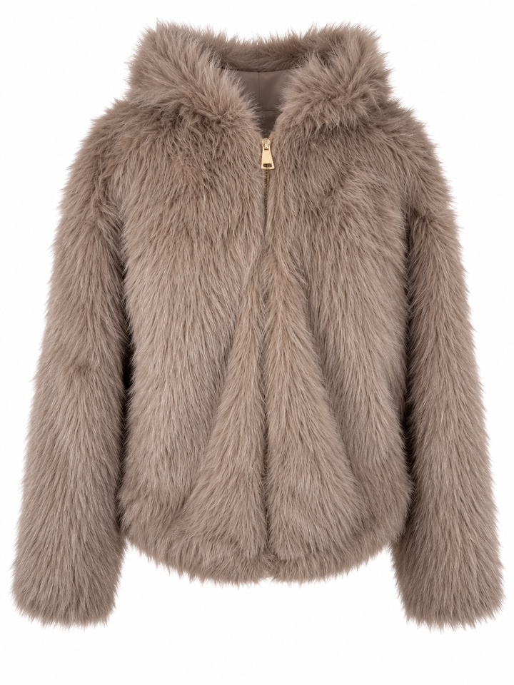 Lumi Luxe Hooded Jacket Latte