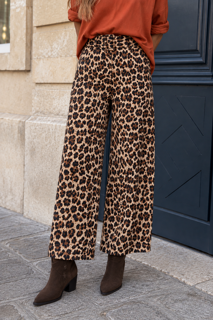 Cassie Belted Trousers Leopard