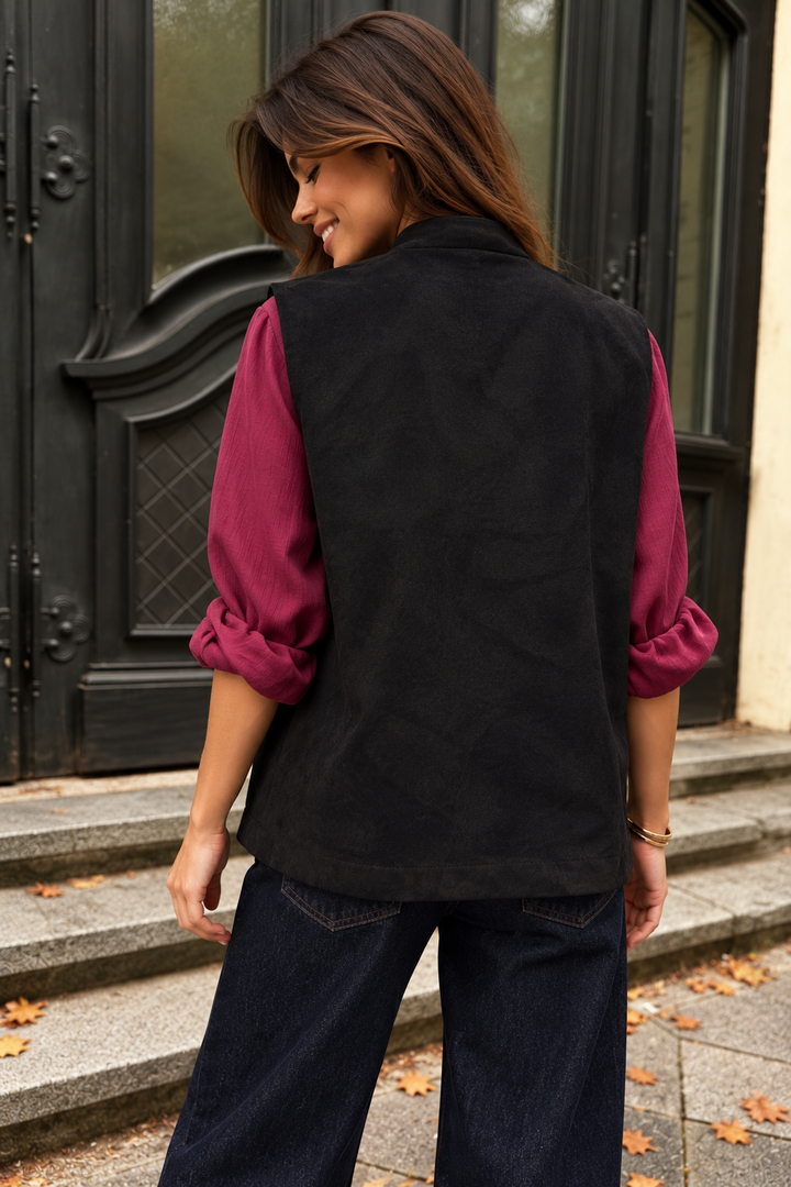 Harlow Military Waistcoat Black