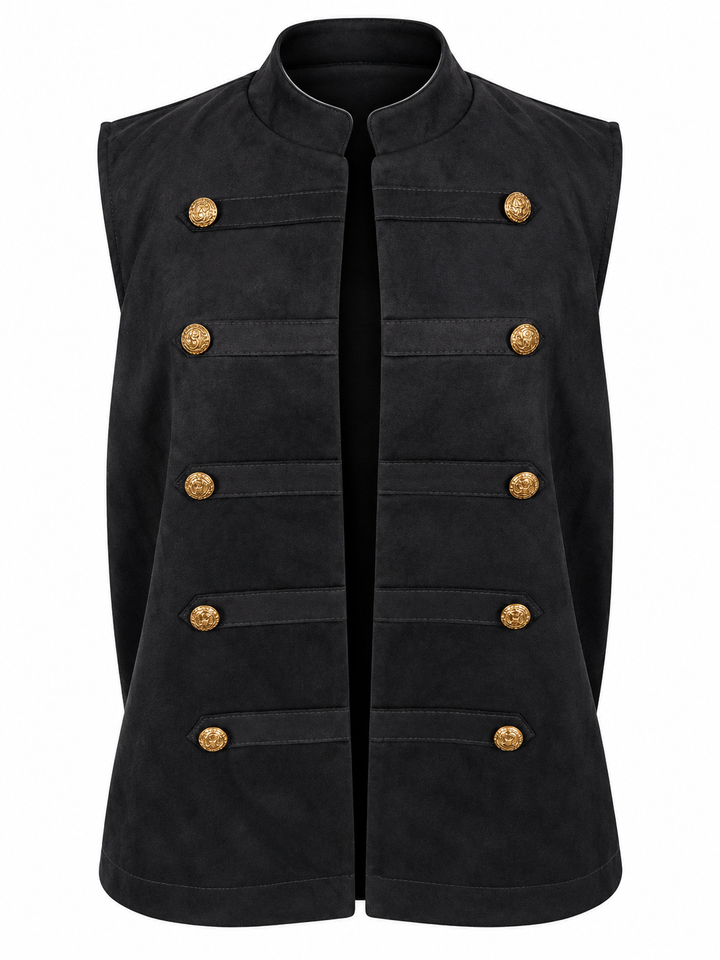 Harlow Military Waistcoat Black