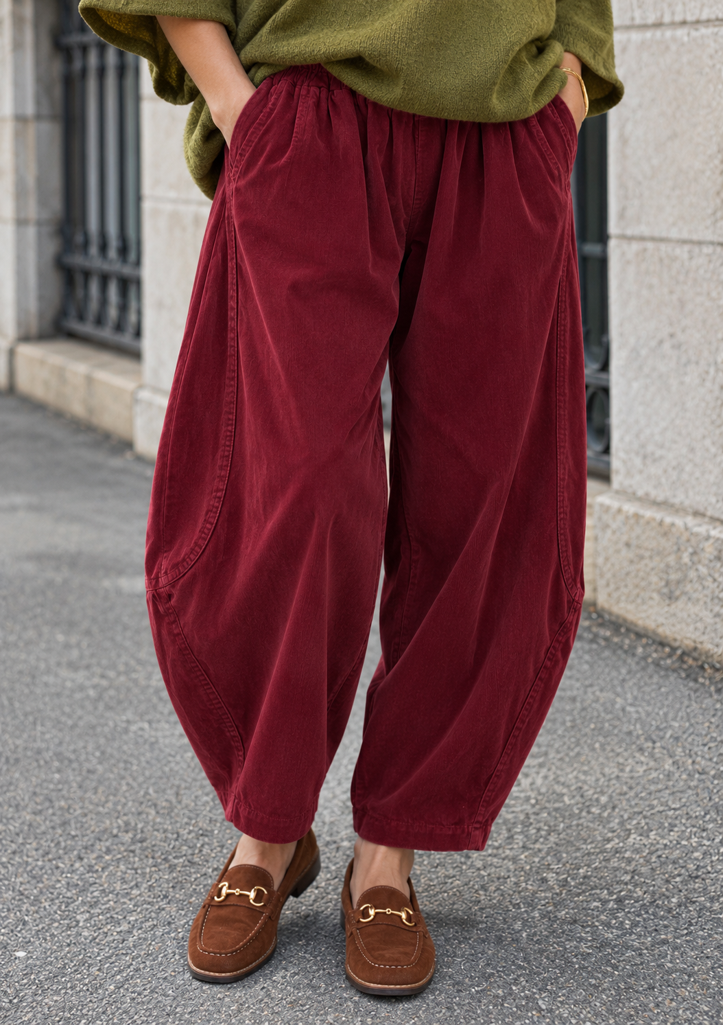 Tamara Needlecord Pocket Trouser Wine