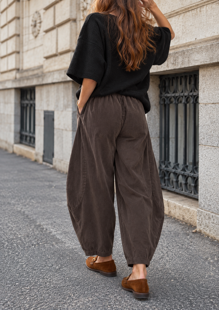 Tamara Needlecord Pocket Trouser Chocolate