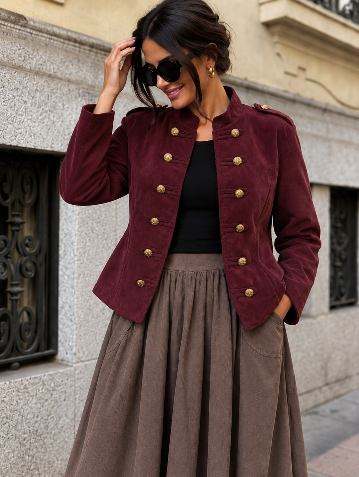 Marcella Military Jacket Burgundy
