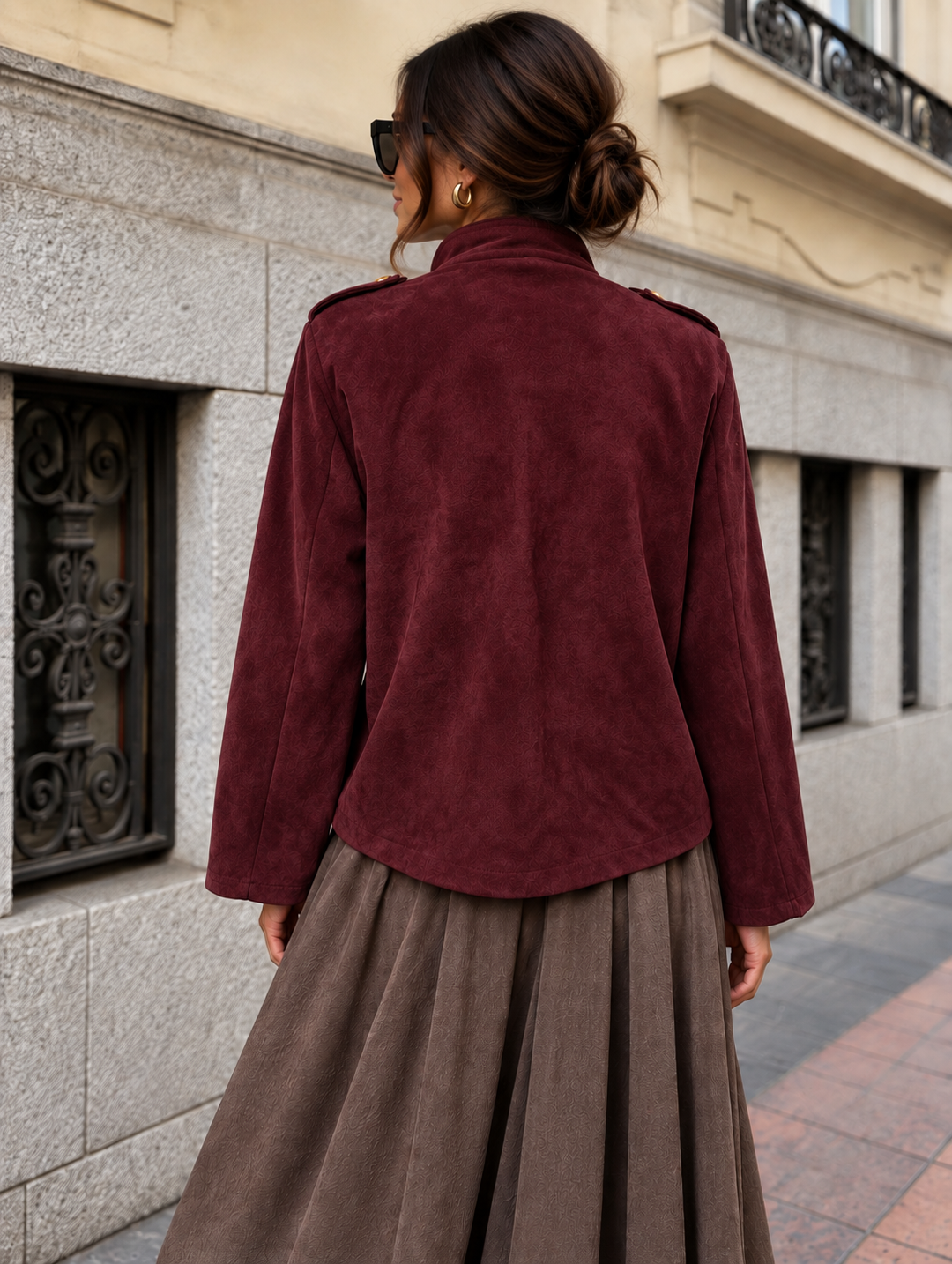 Marcella Military Jacket Burgundy