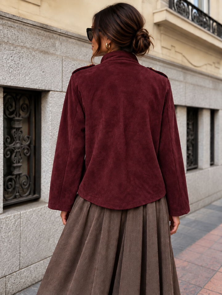 Marcella Military Jacket Burgundy