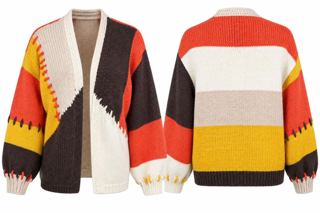 Lilia Autumn Stitch Cardigan Choc/Org