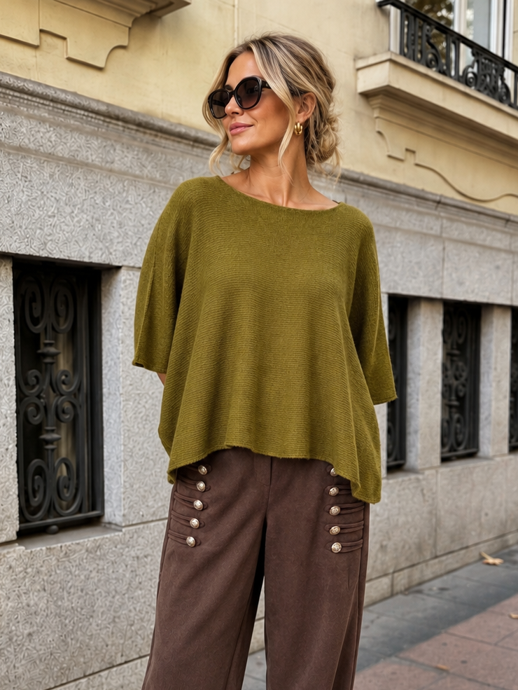 Anabelle Slouchy Top Olive