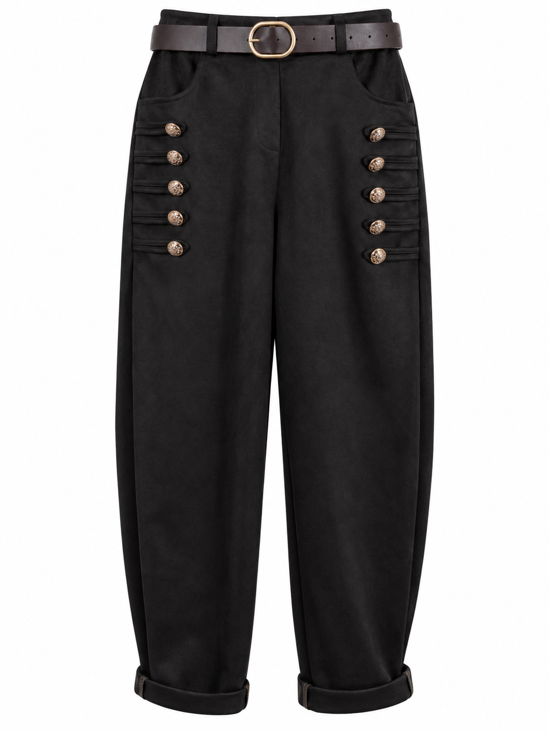 Winona Belted Military Trousers Black