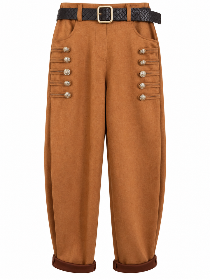 Winona Belted Military Trousers Tan
