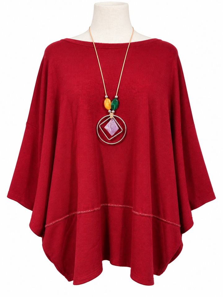Agatha Lurex Edge Tunic Raspberry