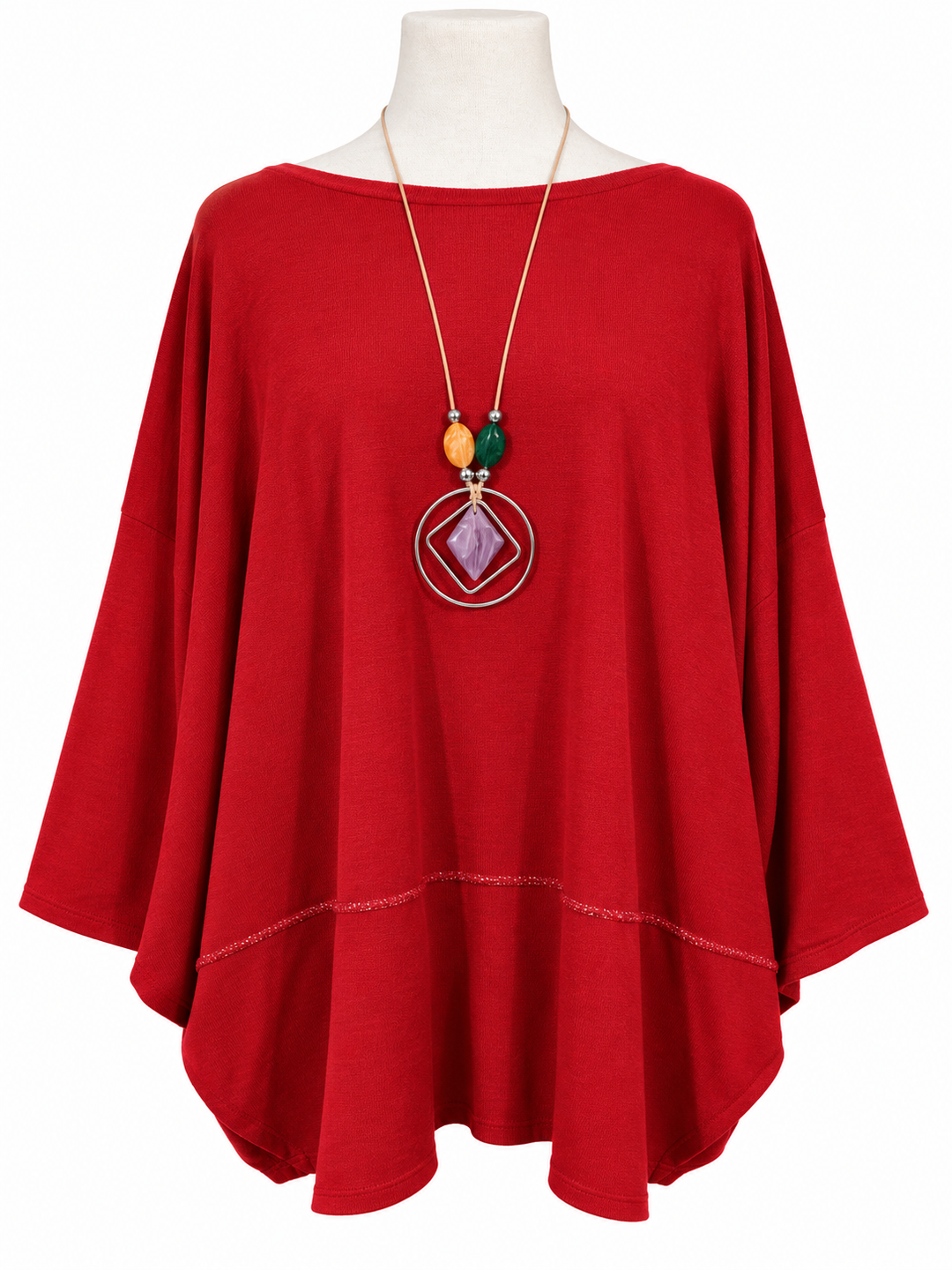 Agatha Lurex Edge Tunic Red