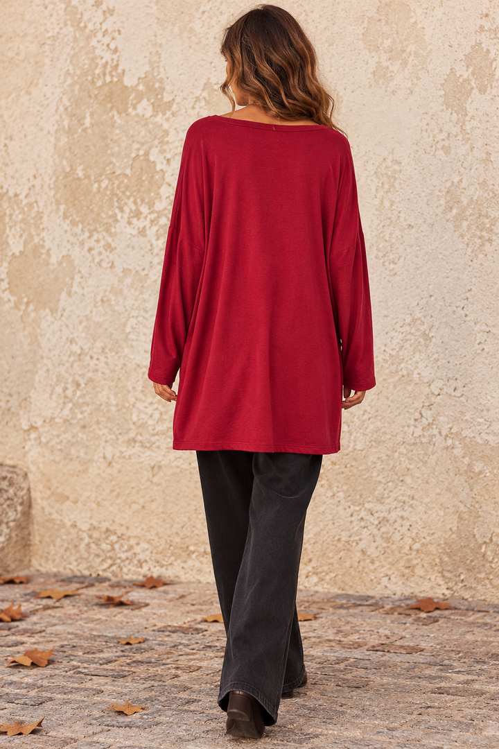 Agatha Lurex Edge Tunic Raspberry