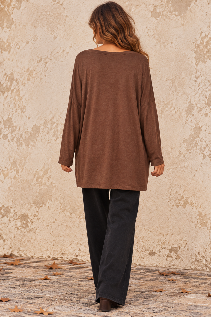 Agatha Lurex Edge Tunic Chocolate