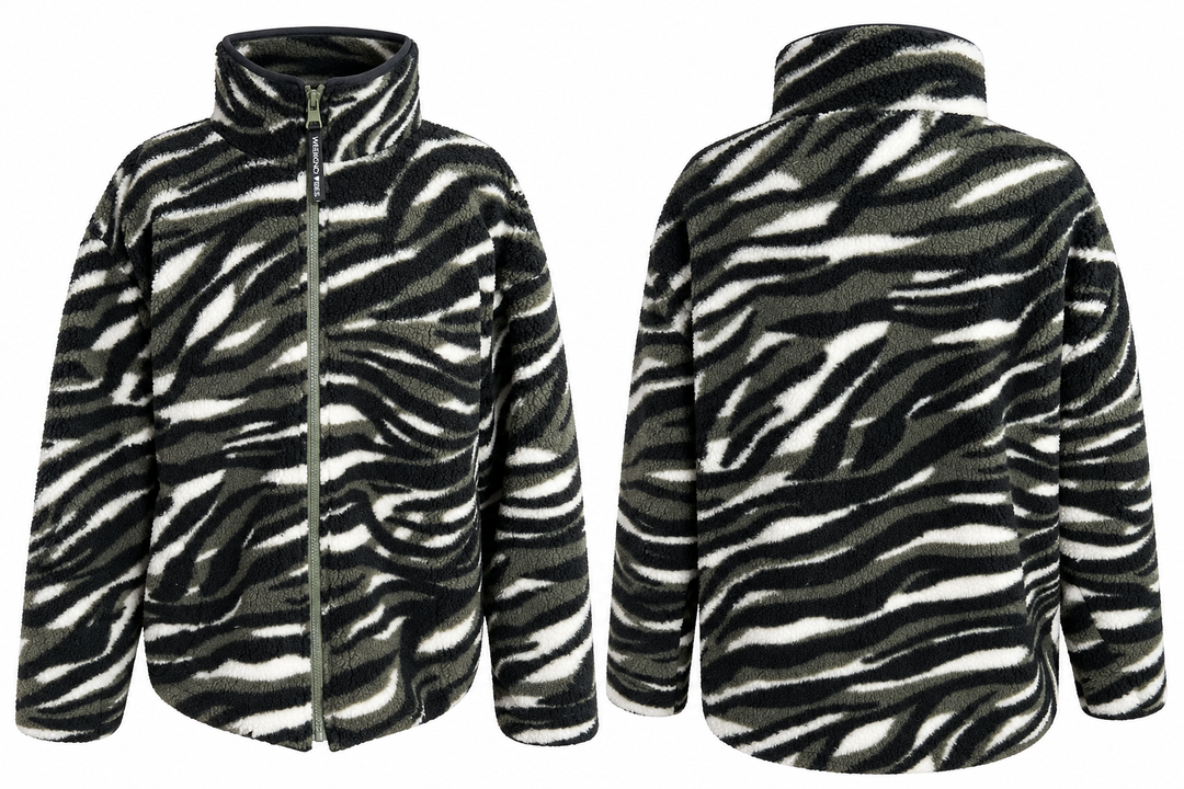 Blair Abstract Zebra Fleece Jacket