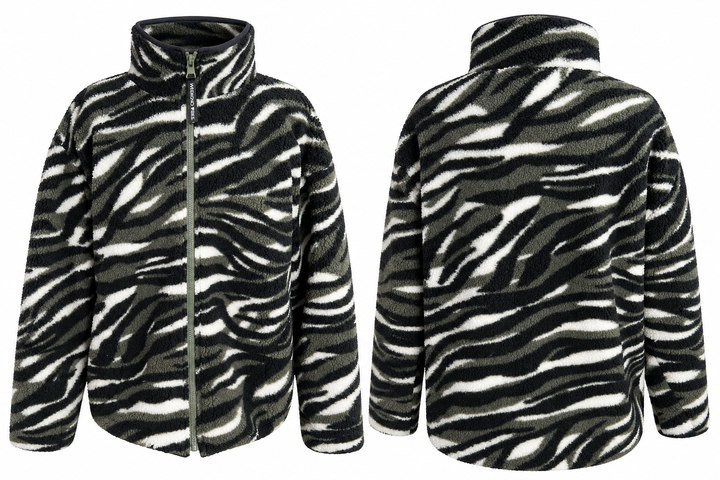 Blair Abstract Zebra Fleece Jacket