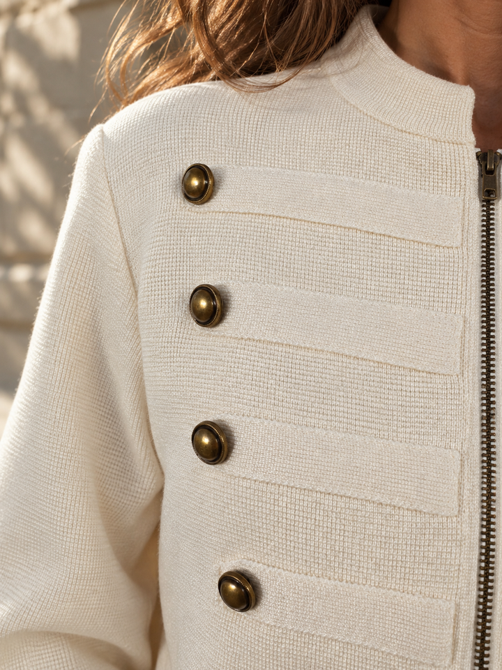 Raven Military Knit Jacket Cream