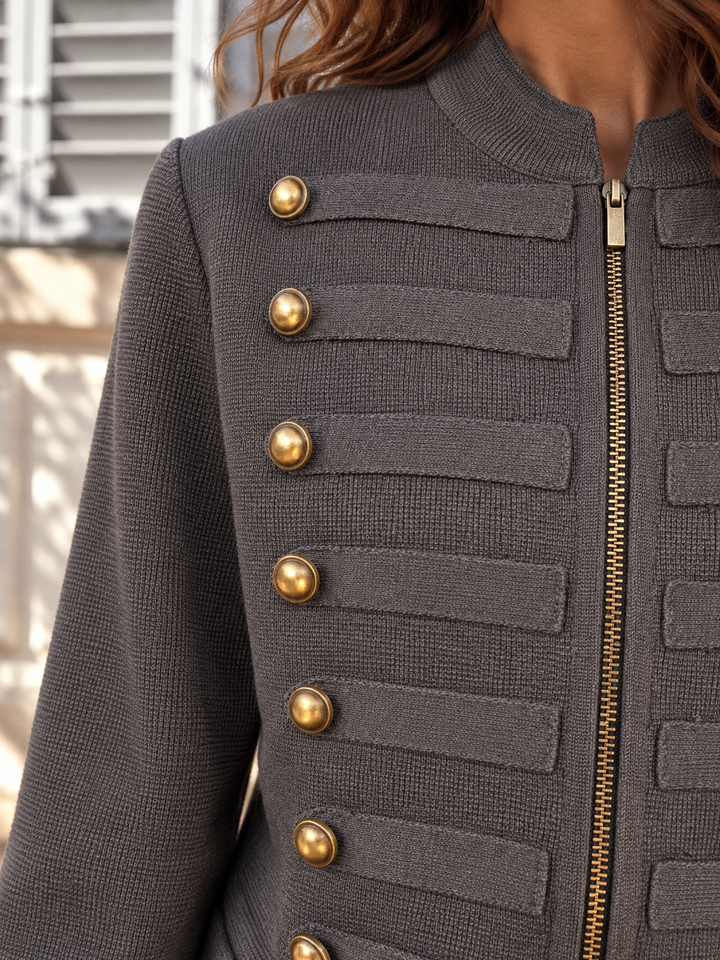 Raven Military Knit Jacket Charcoal