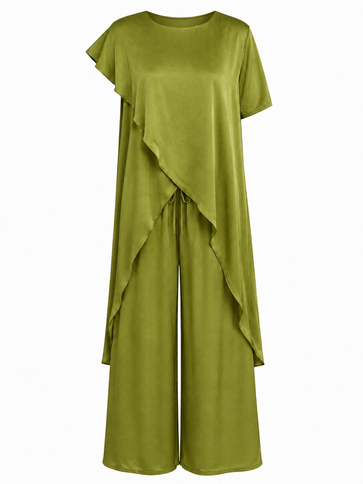 Portofino Silky Trousers Lime