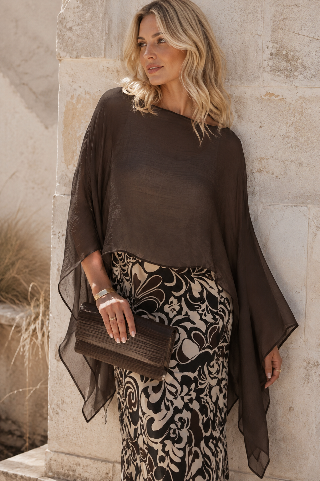 Delta Sheer Layering Top Espresso