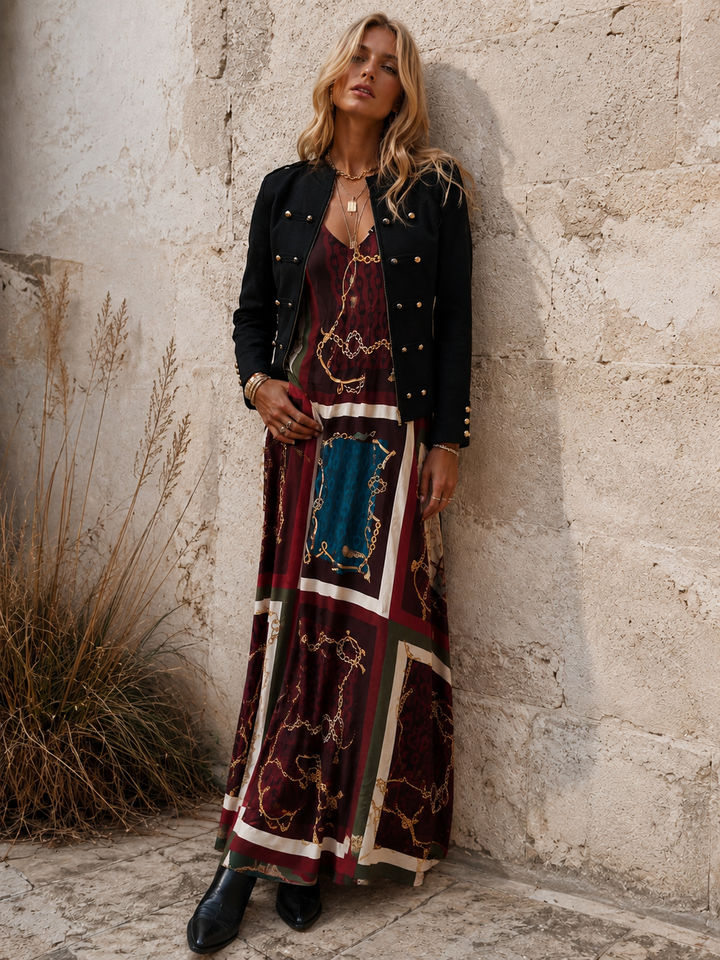Foulard Chain Print Dress