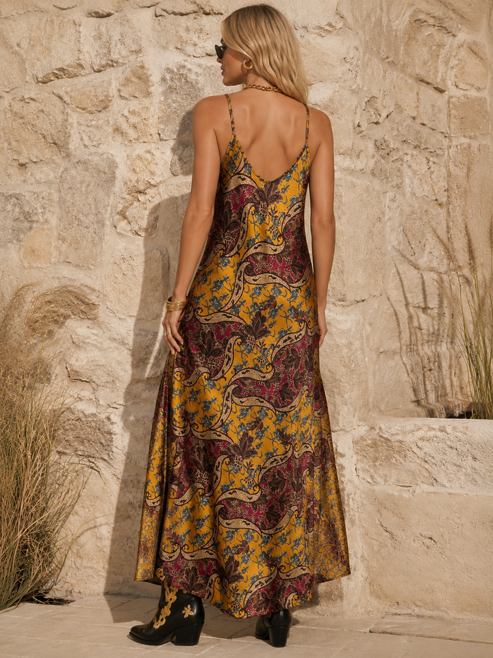 Marrakech Paisley Maxi Dress Gold