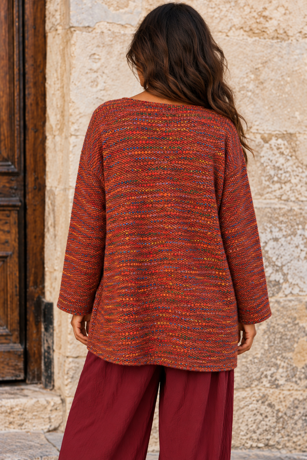 Beatrice Fleck Pocket Jumper Rust