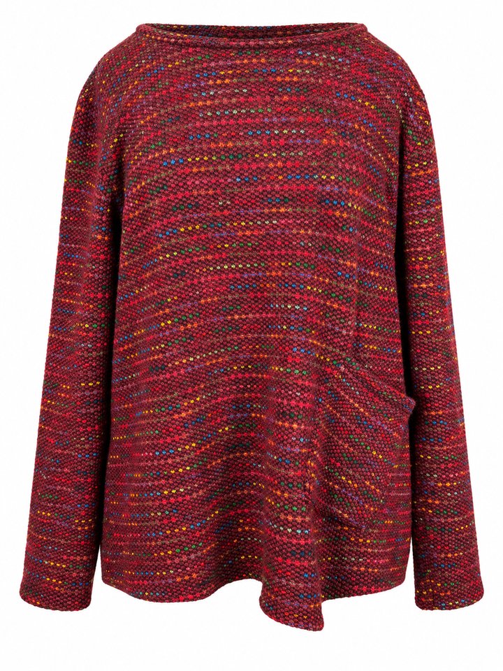 Beatrice Fleck Pocket Jumper Burgundy