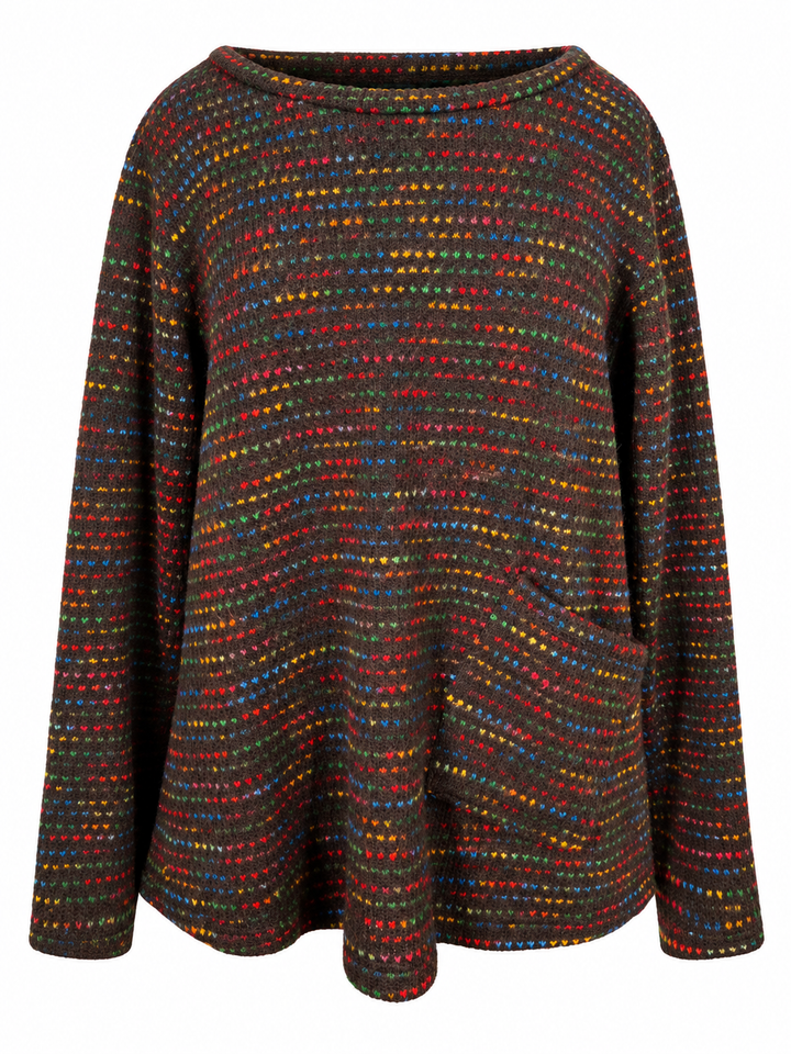 Beatrice Fleck Pocket Jumper Chocolate