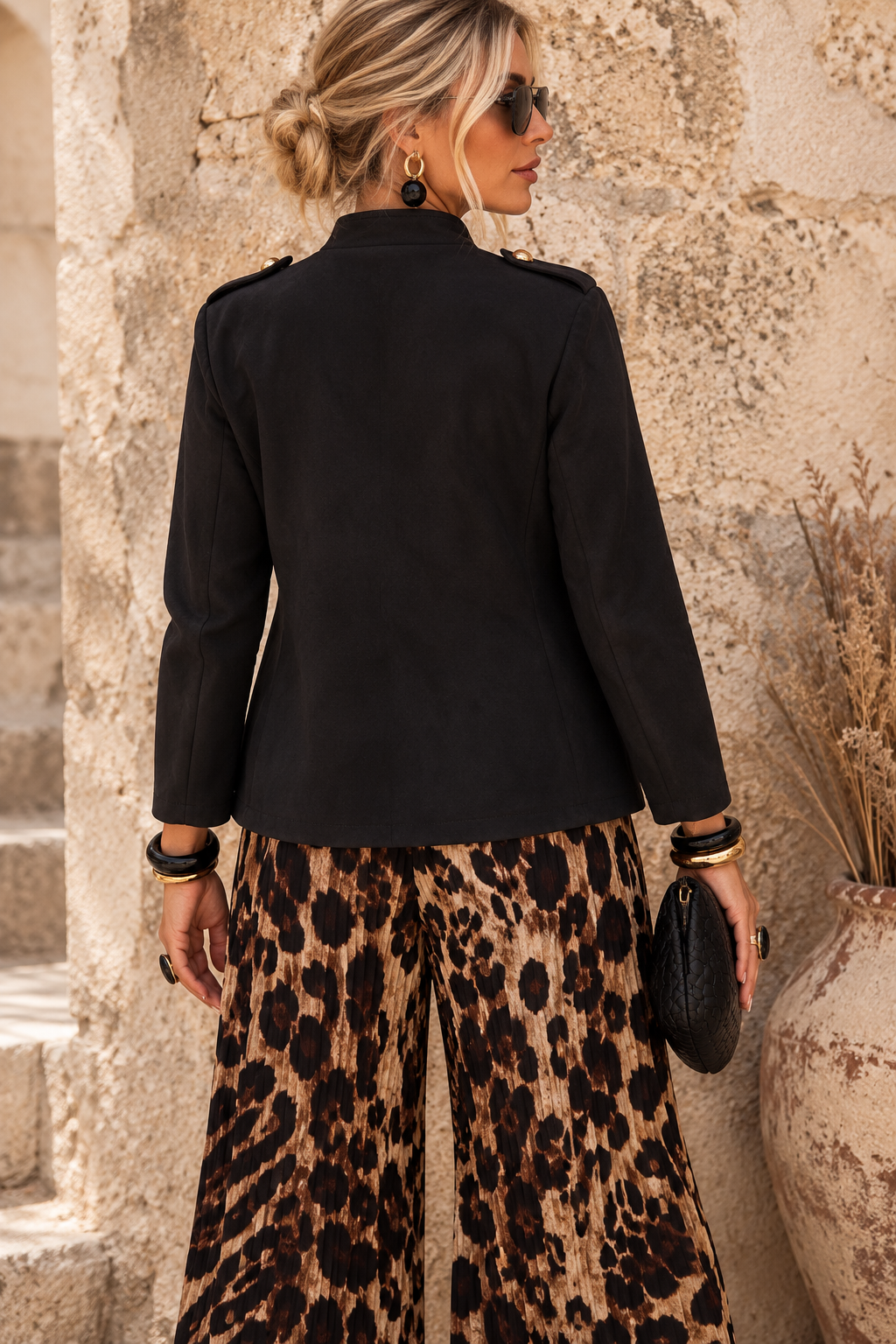 Marcella Military Jacket Black