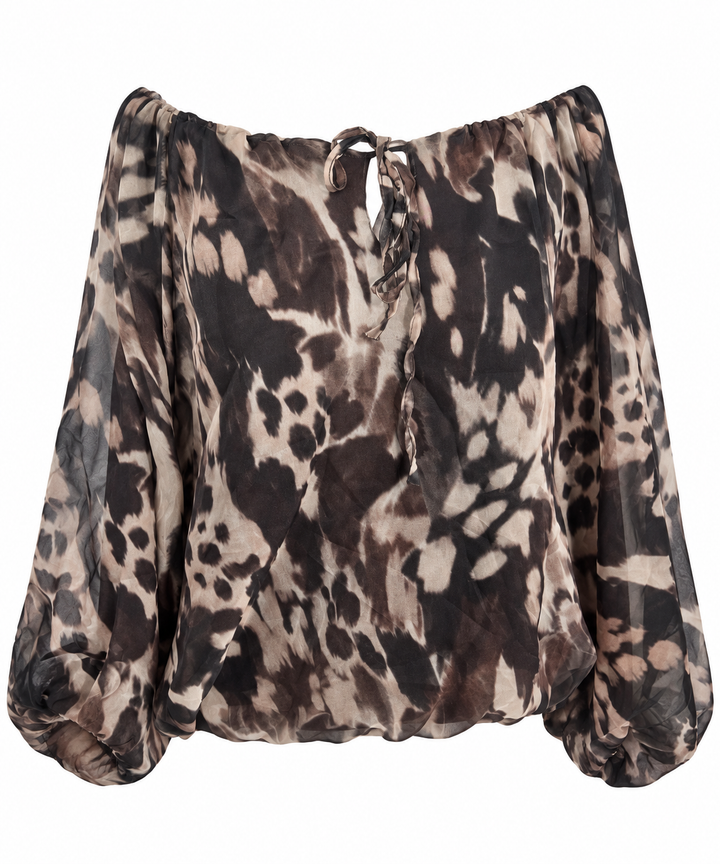 Fabiana Animal Print Top Chocolate