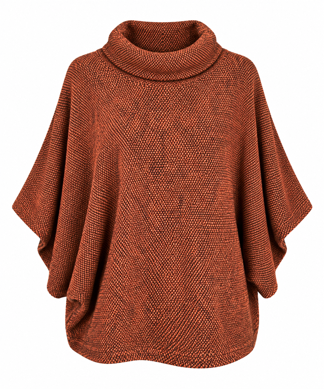 Rust Cowl Poncho Top