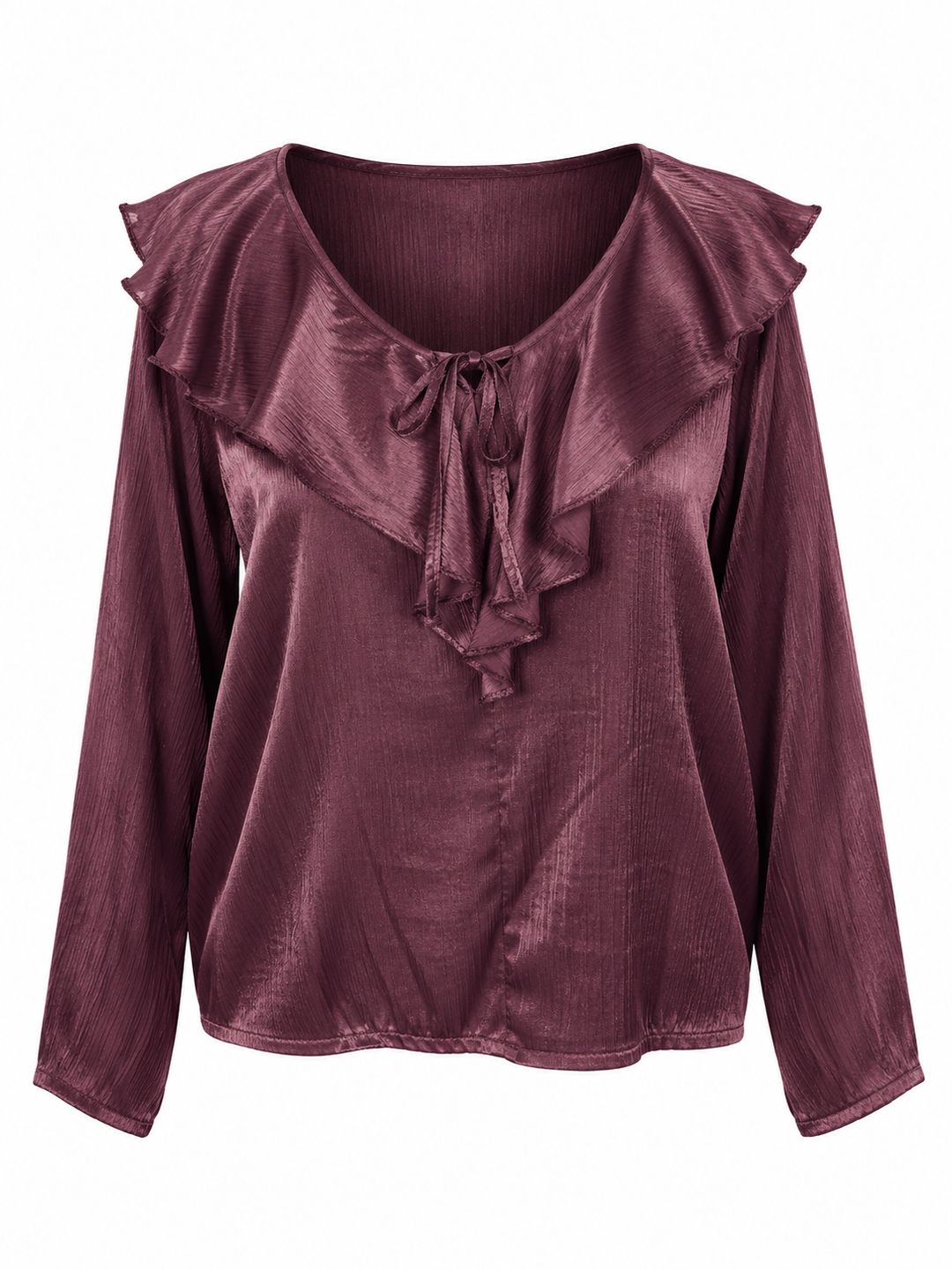Saranna Silky Frill Top Aubergine