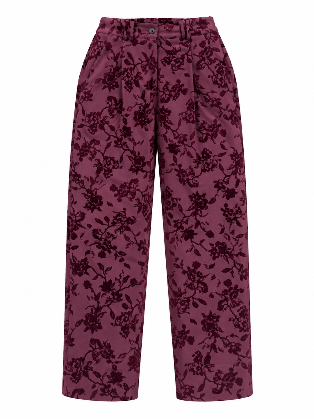Hana Floral Trousers Plum