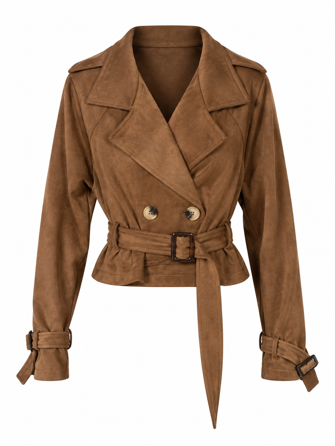 Azzura Cropped Trench Jacket Tan