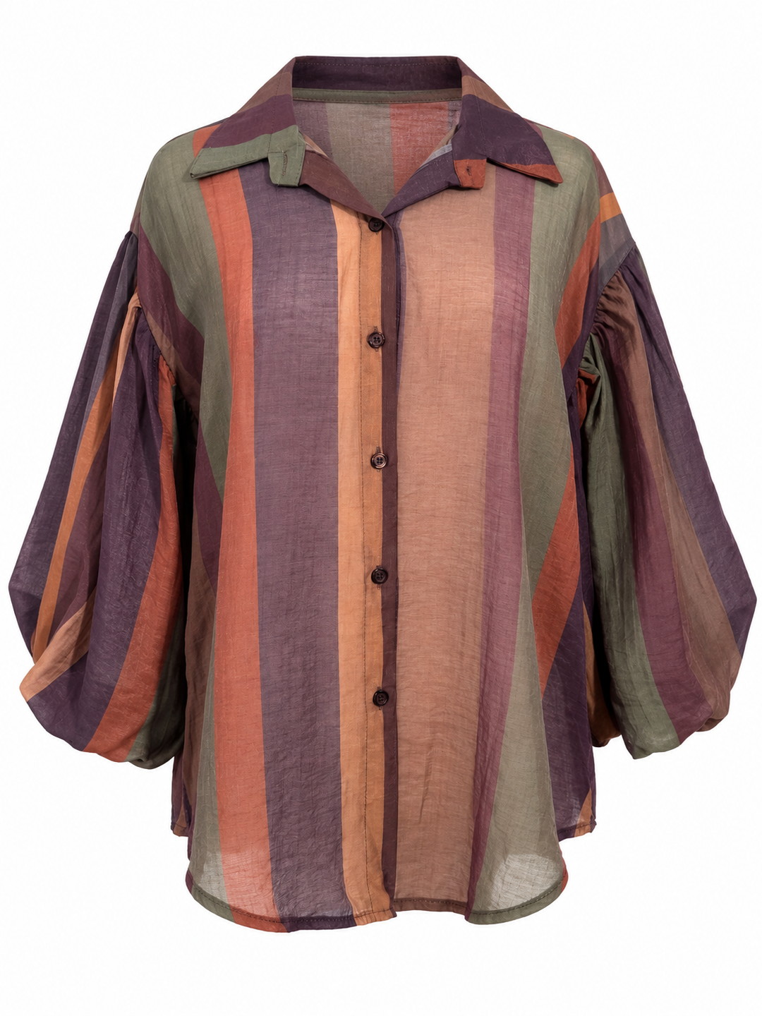 Anita Block Stripe Shirt Aubergine