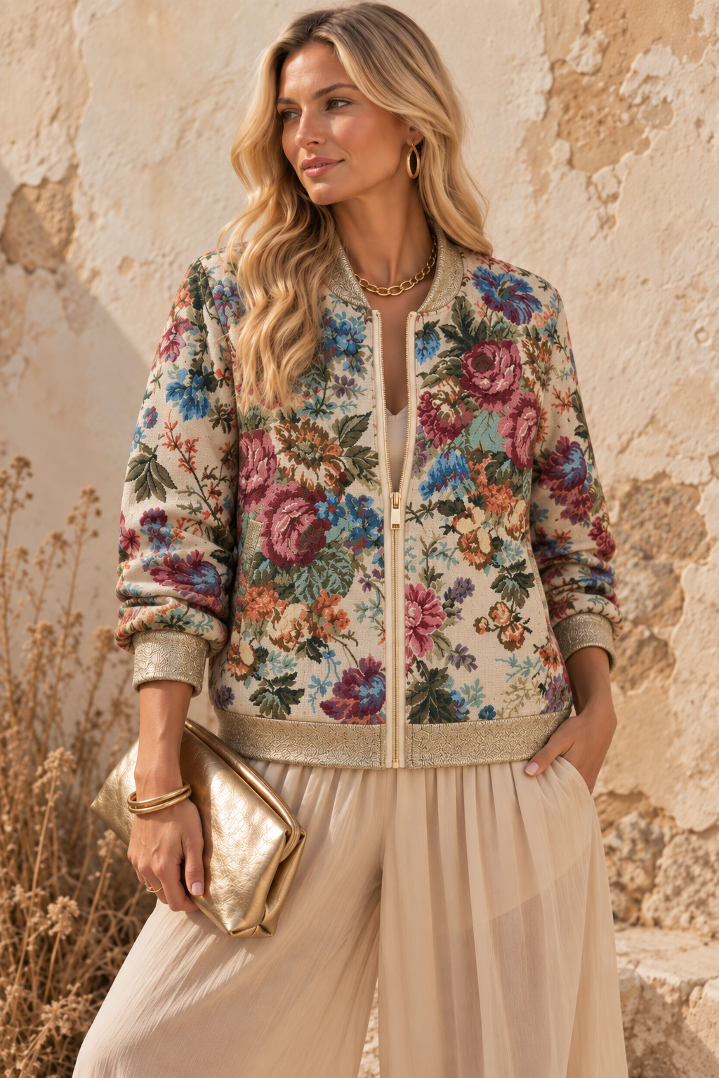 Vintage Rose Jacket Beige