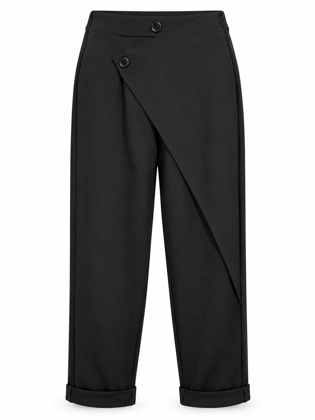 Clara Asymmetric Wrap Trousers Black