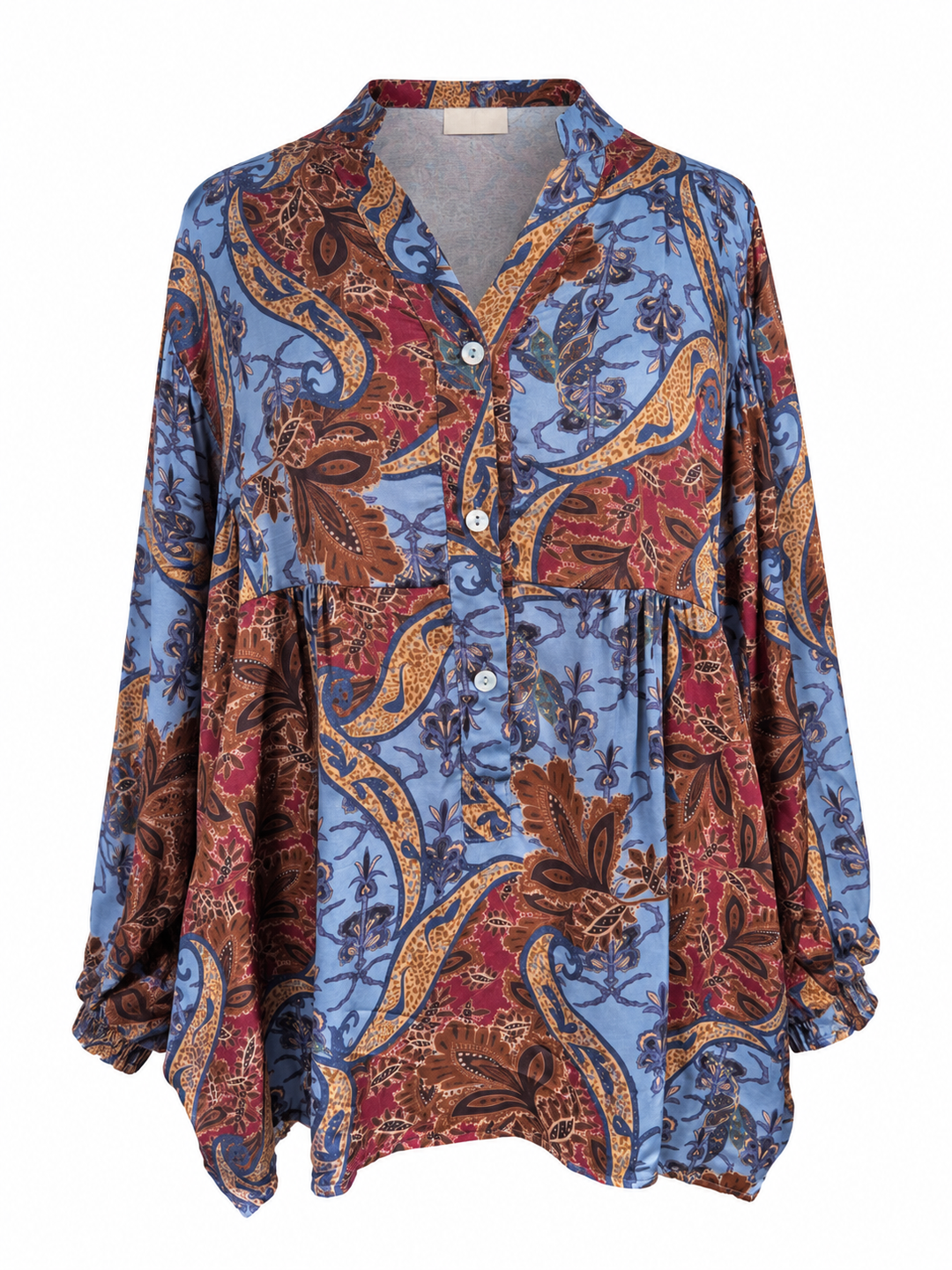 Bianca Paisley Buttoned Top Blue