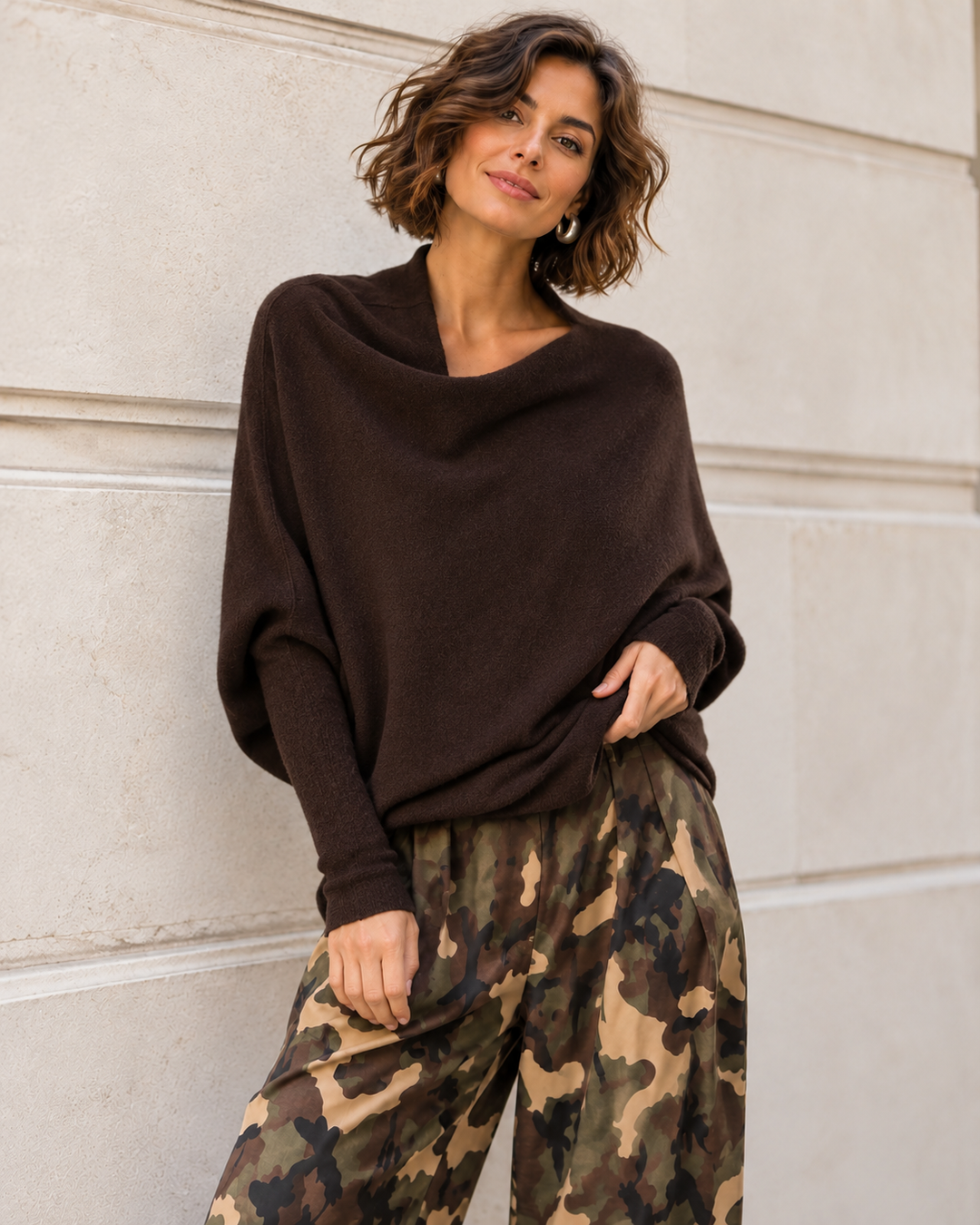 Isabella Asymmetric Top Chocolate