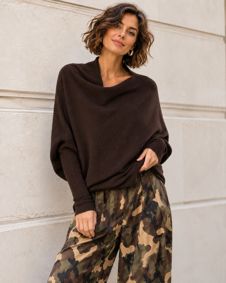 Isabella Asymmetric Top Chocolate