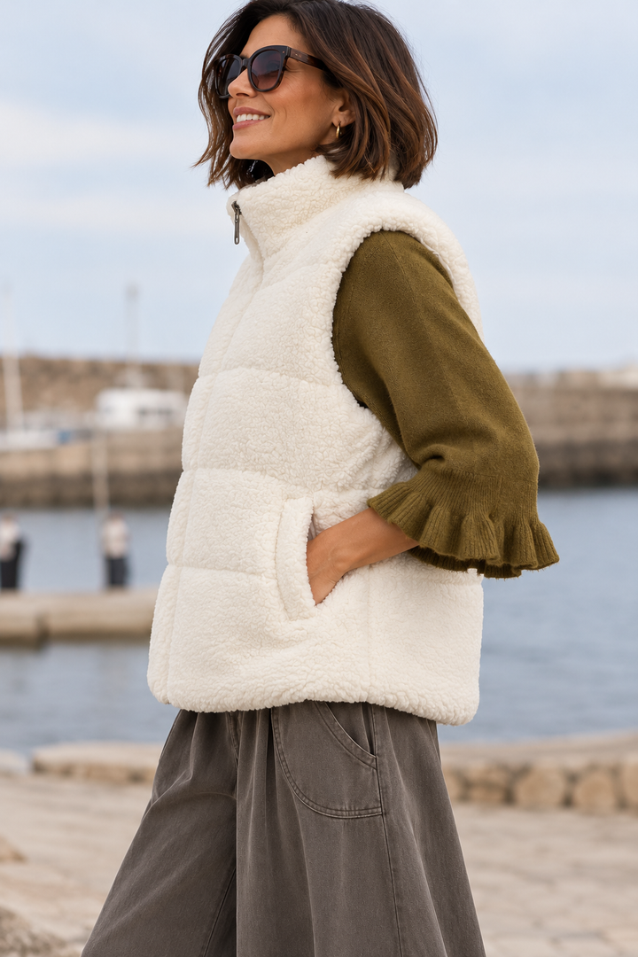 Freya Teddy Gilet Cream