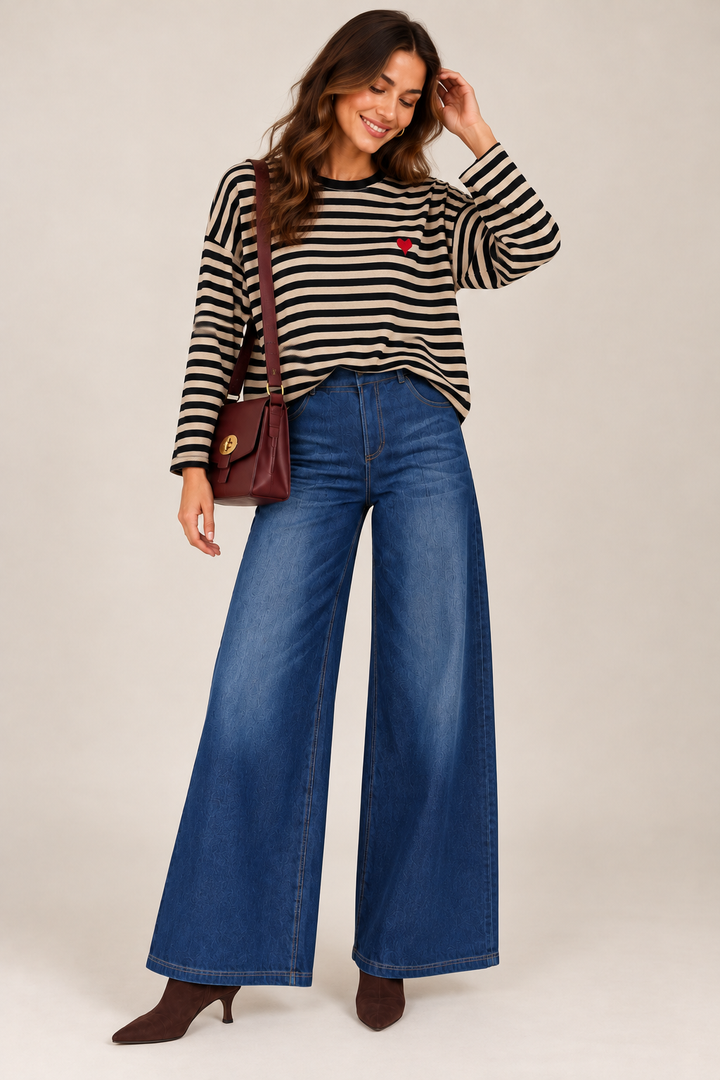 Sweetheart Stripes Jumper Black