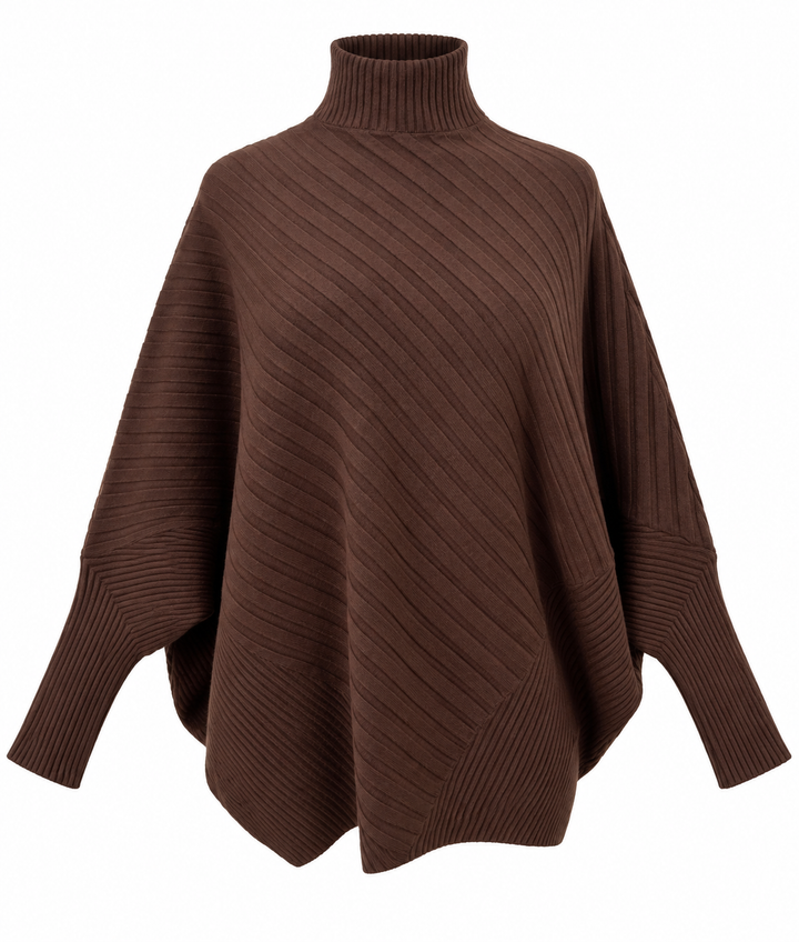 Libbie Ribbed Batwing Jumper Chocolate