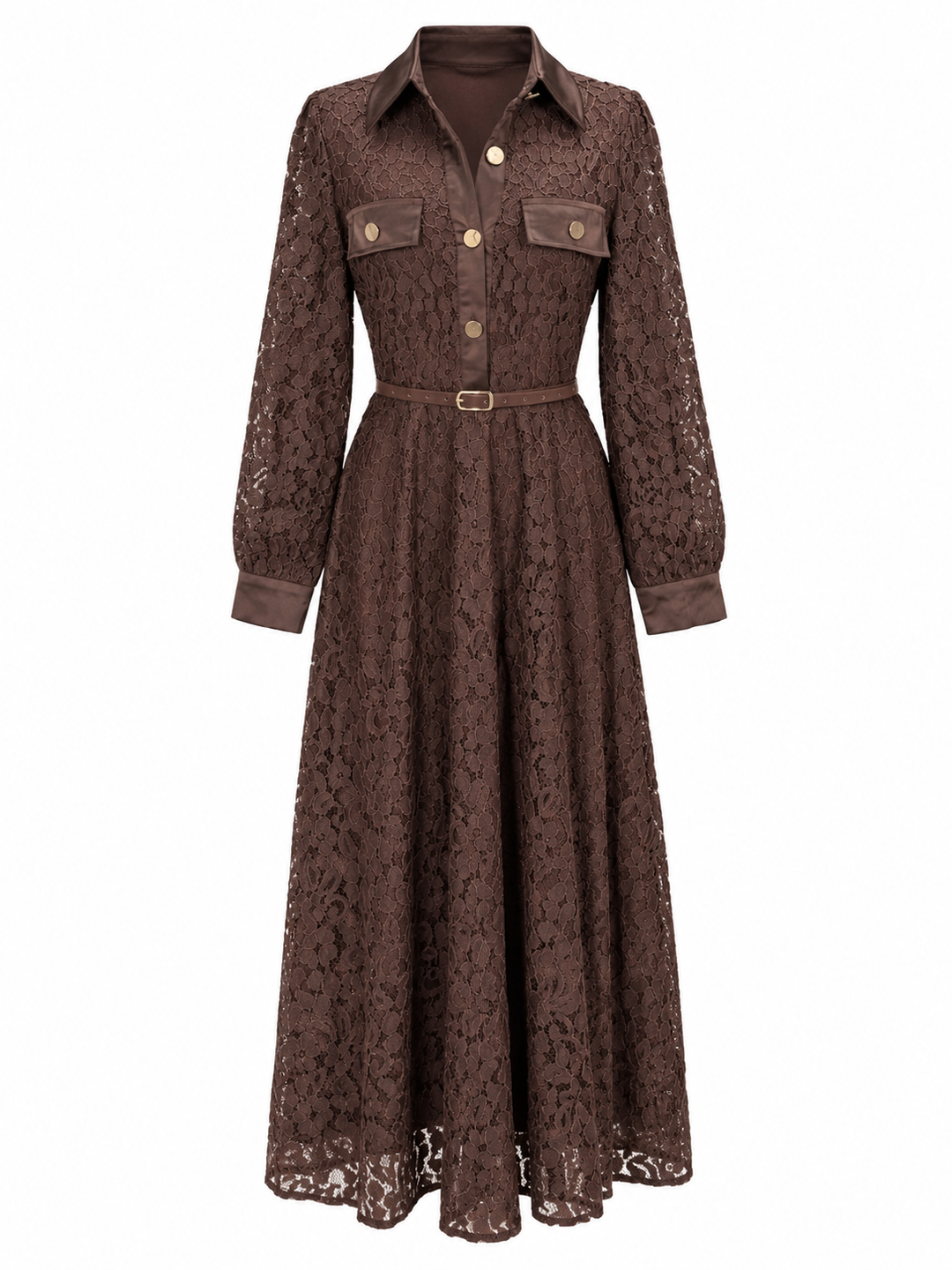 Vintage Romance Lace Dress Chocolate