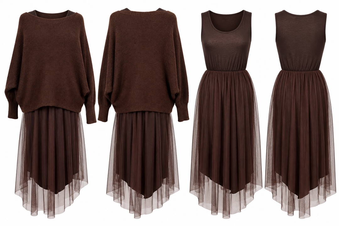 Levana Dress & Jumper Set Chocolate