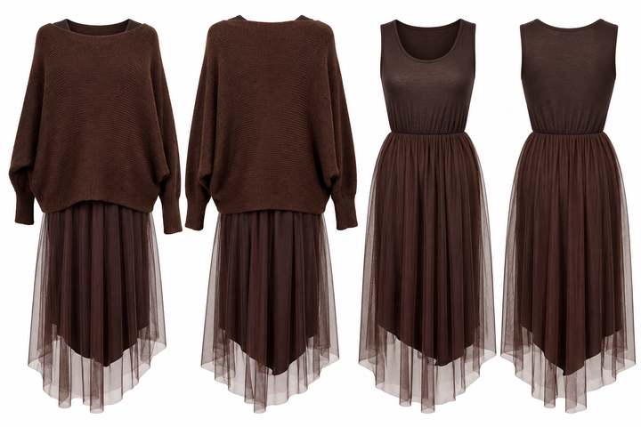 Levana Dress & Jumper Set Chocolate