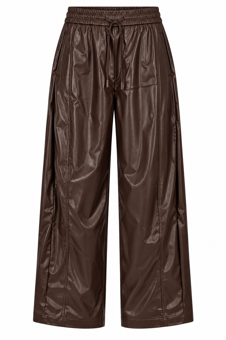 Knoxlee Pleather Trousers Chocolate