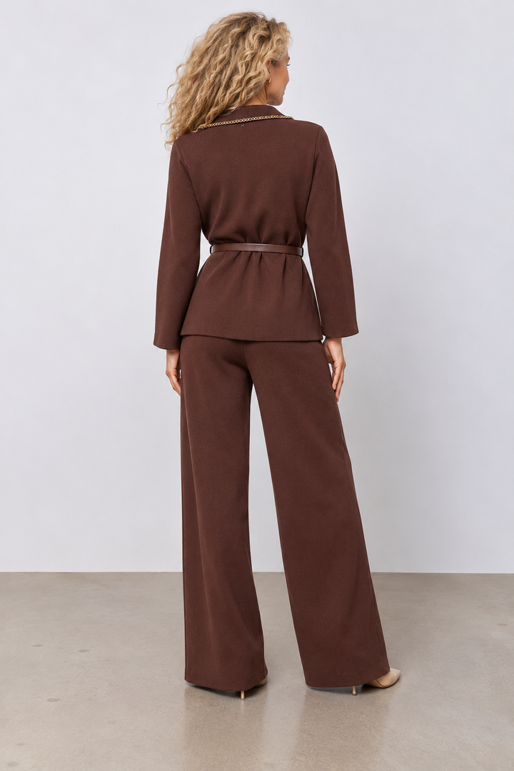 Chain Link Edged Co-Ord Chocolate